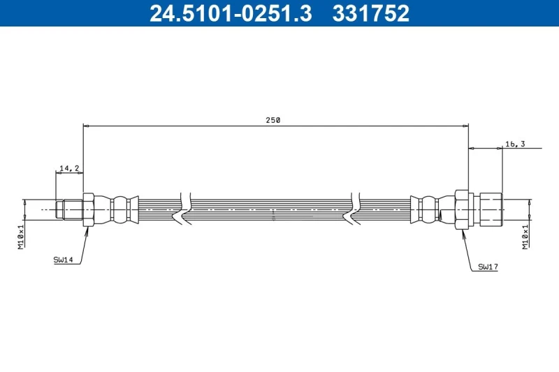 Image of Brake hose ATE 24.5101-0251.3