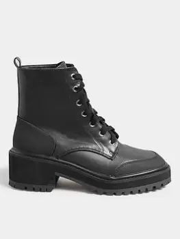 Image of Long Tall Sally Chunky Lace Boot - Black, Size 8, Women