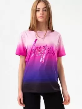 Hype Girls Purple Fade Pink Foil Script T-Shirt, Purple, Size Age: 5-6 Years, Women