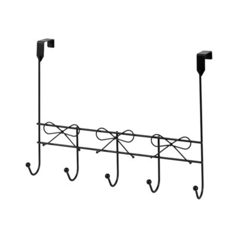 Image of Showerdrape Bows Black Over Door Storage Hooks