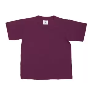 Image of B&C Kids/Childrens Exact 150 Short Sleeved T-Shirt (Pack of 2) (12-14) (Burgundy)