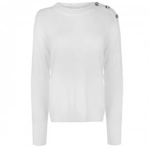 image of JDY Laura Button Knit Jumper - White