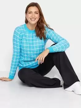 Image of Long Tall Sally Blue Boucle Jumper, Blue, Size 10-12, Women