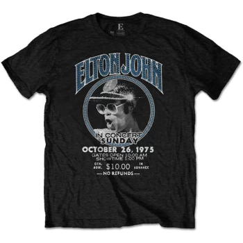 Image of Elton John - Live In Concert Unisex Large T-Shirt - Black
