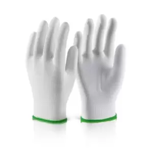 image of Polyester Knitted Liner Glove White Medium (Size 8)