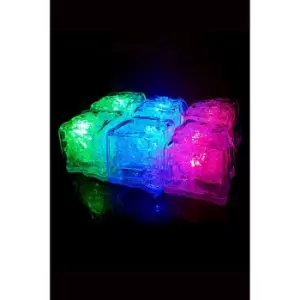 image of Mixology Flashing Ice Cubes Set of 6, Red, Green, Blue