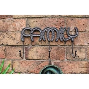 Image of Rustic Cast Iron Wall Hooks, Family