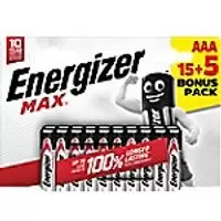 Image of Energizer Alkaline Batteries Max AAA LR03 1200 mAh 1.5 V Pack of 20