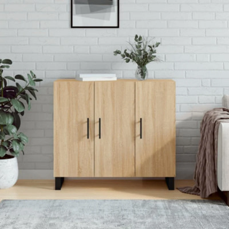 Image of Vidaxl Sideboard Sonoma Oak 90X34X80 Cm Engineered Wood