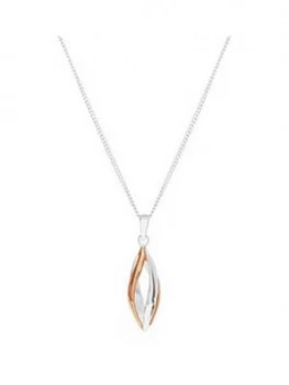 Image of Simply Silver Two Tone Cage Pendant Necklace