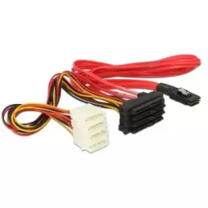Image of Delock Hard drives Cable [1x Mini SAS plug (SFF-8087) - 4x SATA plug 7+15-pin, IDE power plug 4-pin] 0.50 m Red, Yellow, Black
