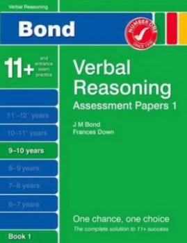 Image of Bond Assessment Papers Verbal Reasoning 9-10 Yrs Book 1 by Frances down Paperback