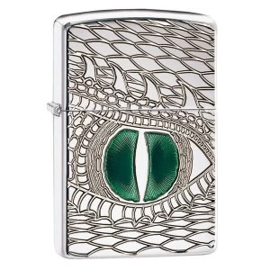 Image of Zippo Fire Breathing Windproof Lighter High Polish Chrome