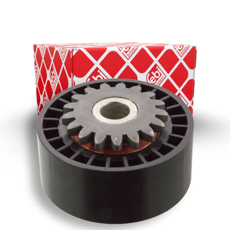 Image of FEBI BILSTEIN 09789 Idler Pulley Plastic Deflection/Guide Pulley,v-ribbed belt (312)