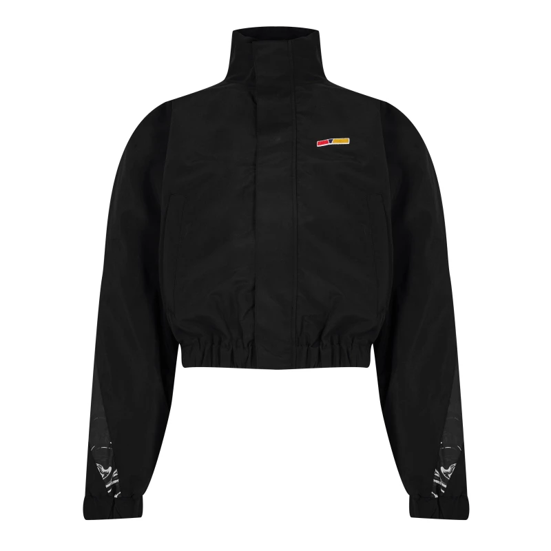 Image of Reebok Mens Pyer Moss Logo Lightweight Windproof Windbreaker Black male L
