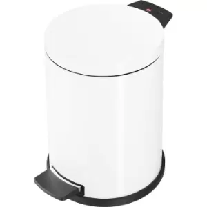 image of Hailo Waste collector SOLID with pedal, size M, 12 l, steel, zinc plated inner container, white