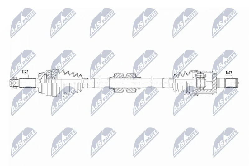 Image of NTY NPW-HY-634 Drive shaft Automatic Transmission, Front Axle Right Drive Shaft (13)
