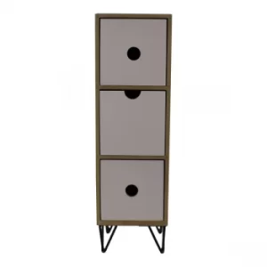 image of 3 Drawer Trinket Unit with Wire Legs, Vertical Style