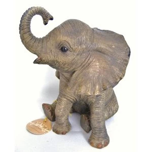 Image of Elephant Sitting 13cm Figurine By Lesser & Pavey