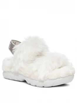Image of UGG Fluff Sugar Sustainable Sandals - White, Yellow, Size 3, Women