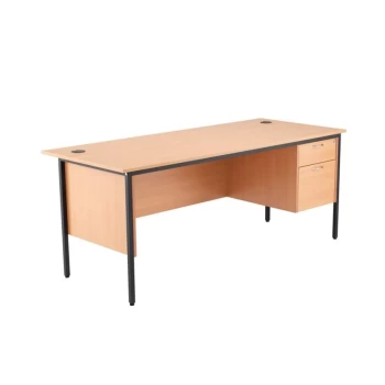 image of Start 18 1786MM Rectangle Desk W/2 Draw Fixed Pedestal - Beech