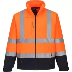 image of Portwest S425ONRXL - sz XL Hi-Vis Contrast Softshell (3L) - Orange/Navy - Orange/Navy