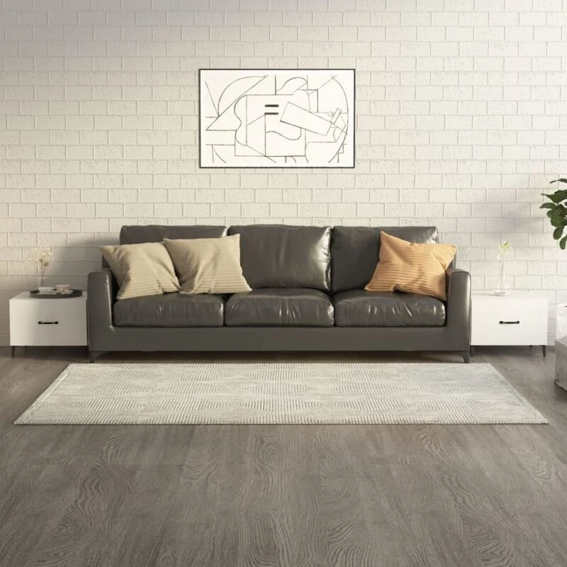 Image of Vidaxl Coffee Tables With Metal Legs 2 Pcs High Gloss White 50X50X40 Cm, White 812739