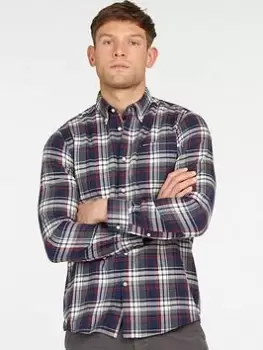 Image of Barbour Crossfell Tailored Shirt, Navy, Size S, Men