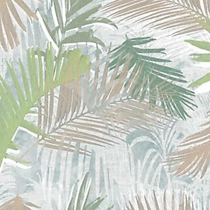 Image of Boutique Jungle Glam White/Gold/Green Decorative Wallpaper - 10m