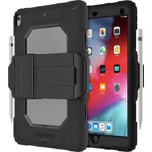 image of Griffin Survivor All-Terrain - Protective case for tablet - rugged - silicone, polycarbonate - black, clear - for Apple...