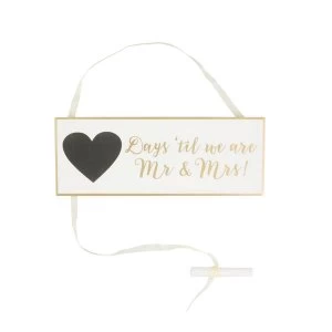Image of Sass & Belle Gold & White Wedding Countdown Plaque