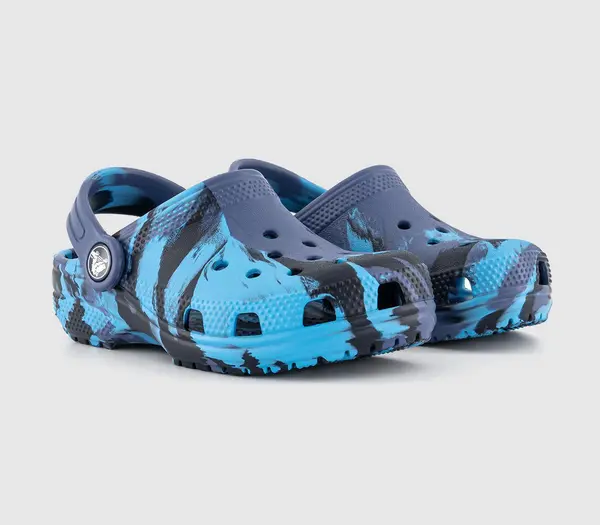 Image of Crocs Kids Classic Clogs K Marbled Navy Multi, 11 Youth