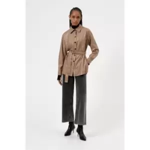 Image of Hugo Amitasa Leather Jacket - Brown