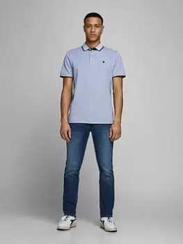 Image of Jack & Jones Jack & Jones Paulos Small Logo Short Sleeve Polo Shirt - Bright Cobalt, Bright Cobalt, Size S, Men