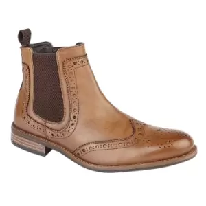 Image of Roamers Mens High Brogue Chelsea Boot (8 UK) (Tan)