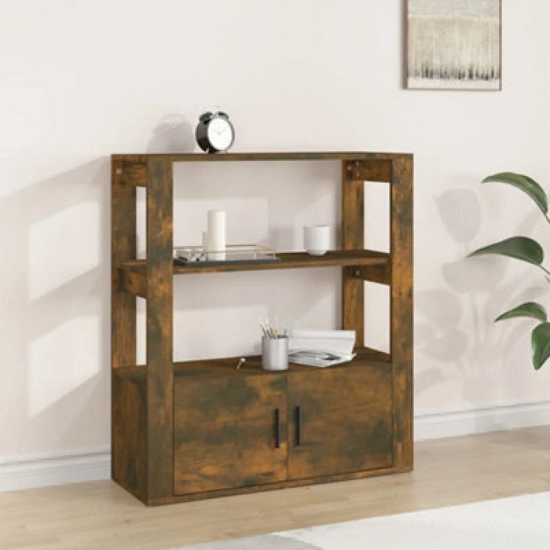Image of Vidaxl Sideboard Smoked Oak 80X30X90 Cm Engineered Wood, Brown 819465