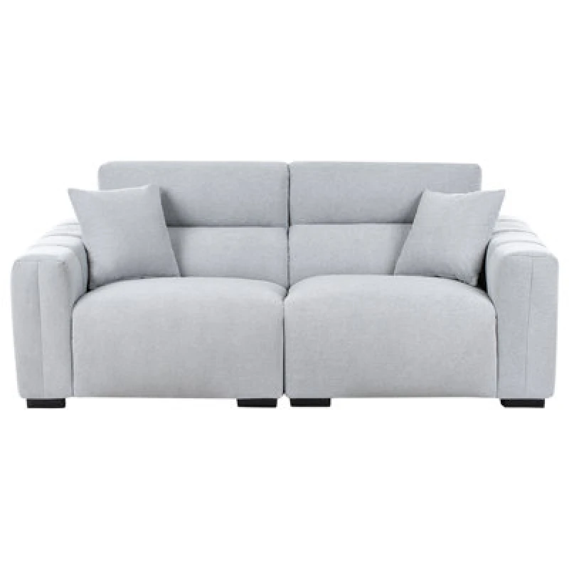 Image of Beliani Sofa 3 Seater Fauskan Fabric Light Blue