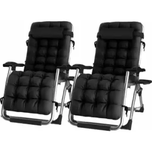 Image of Luxury Recliner Extra Wide Gravity chairs with cup holder - Black 1 Chair