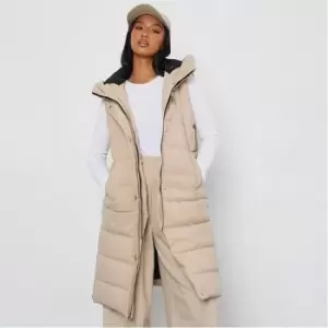 Image of I Saw It First Stone Petite Longline Padded Hooded - Brown