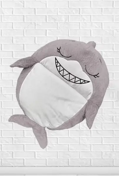 image of Happy Nappers Grey Shark Play Pillow