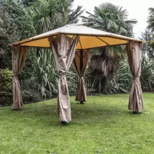 image of Katie Blake Eden 3m x 4m Gazebo With Curtains - Taupe