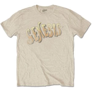 Image of Genesis - Vintage Logo - Golden Mens Large T-Shirt - Sand