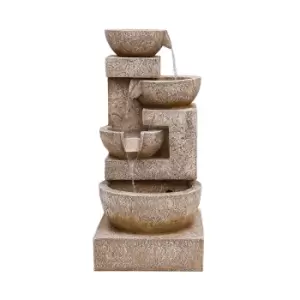 Image of Stylish Fountain Sparkling Bowls Water Feature with LEDs