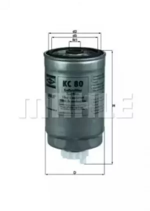 image of Fuel Filter KC80 79824160 by MAHLE Original