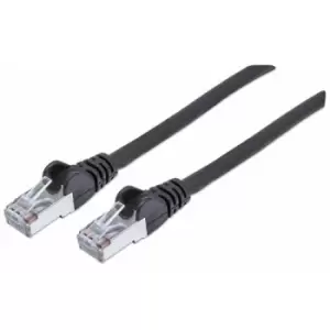 image of Intellinet Network Patch Cable Cat7 Cable/Cat6A Plugs 2m Black Copper S/FTP LSOH / LSZH PVC RJ45 Gold Plated Contacts Snagless Booted Lifetime Warrant