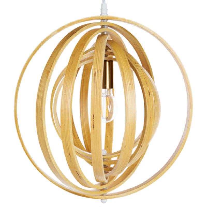 Image of Beliani Pendant Lamp Murrell Poplar Wood Light Brown