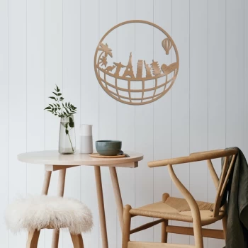 Image of World Map Metal Decor 5 - Copper Copper Decorative Metal Wall Accessory