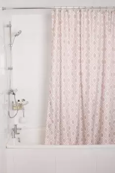 Image of Medallion Textile Shower Curtain - Natural - Geometric