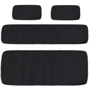Image of Outsunny Garden Rattan Sofa Cushion Polyester Cover Replacement Outdoor- No Cushion Included Grey
