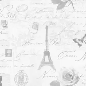 Image of Holden Decor Calligraphy Wallpaper, Grey